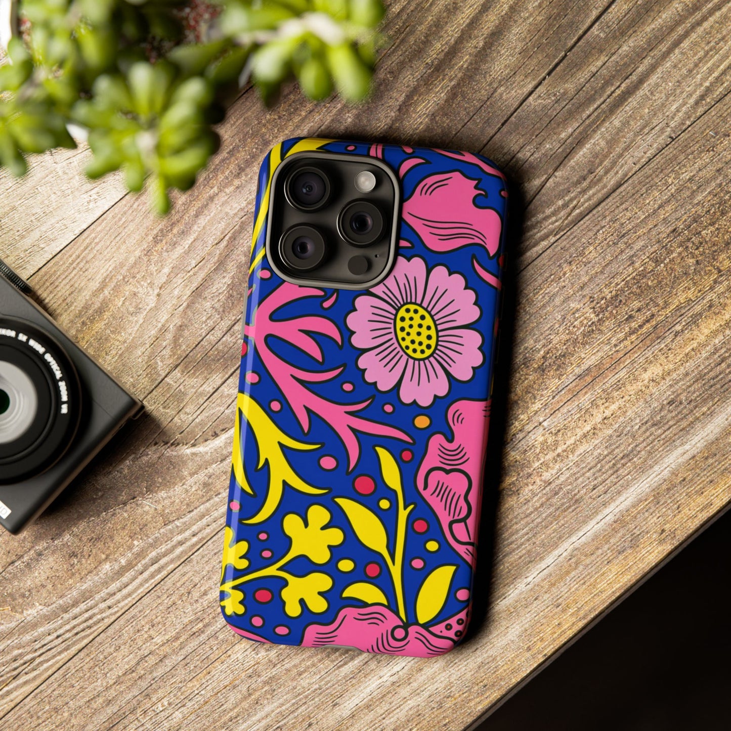 Floral Pop Tough Case — Bright Pink & Yellow Floral Phone Cover
