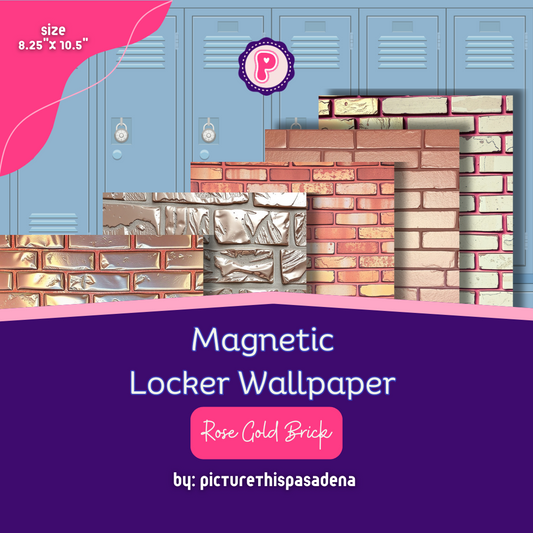 Magnetic Locker Wallpaper - Rose Gold Brick