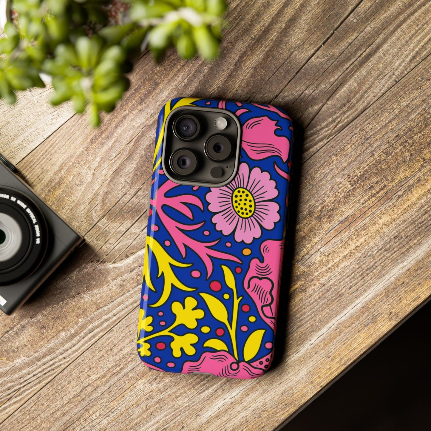 Floral Pop Tough Case — Bright Pink & Yellow Floral Phone Cover