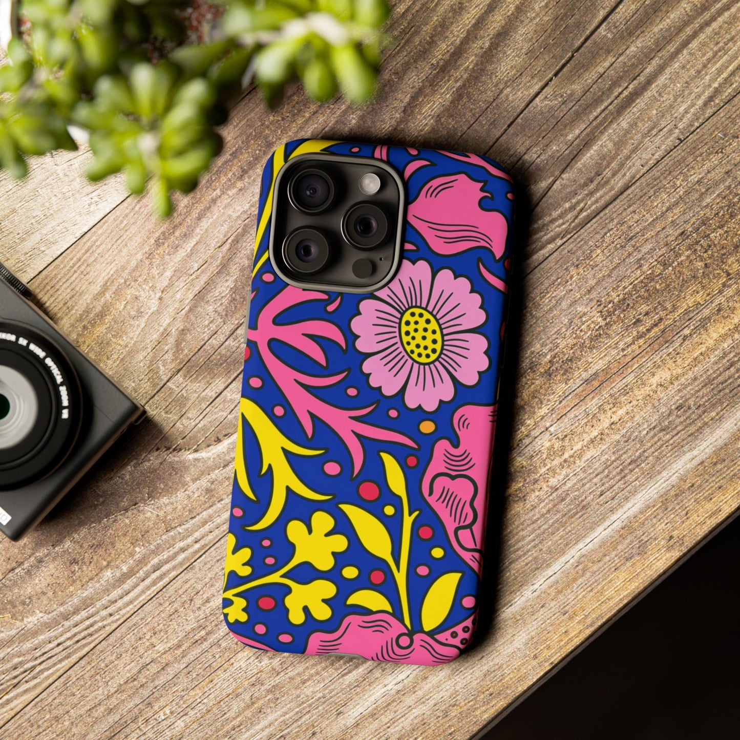 Floral Pop Tough Case — Bright Pink & Yellow Floral Phone Cover