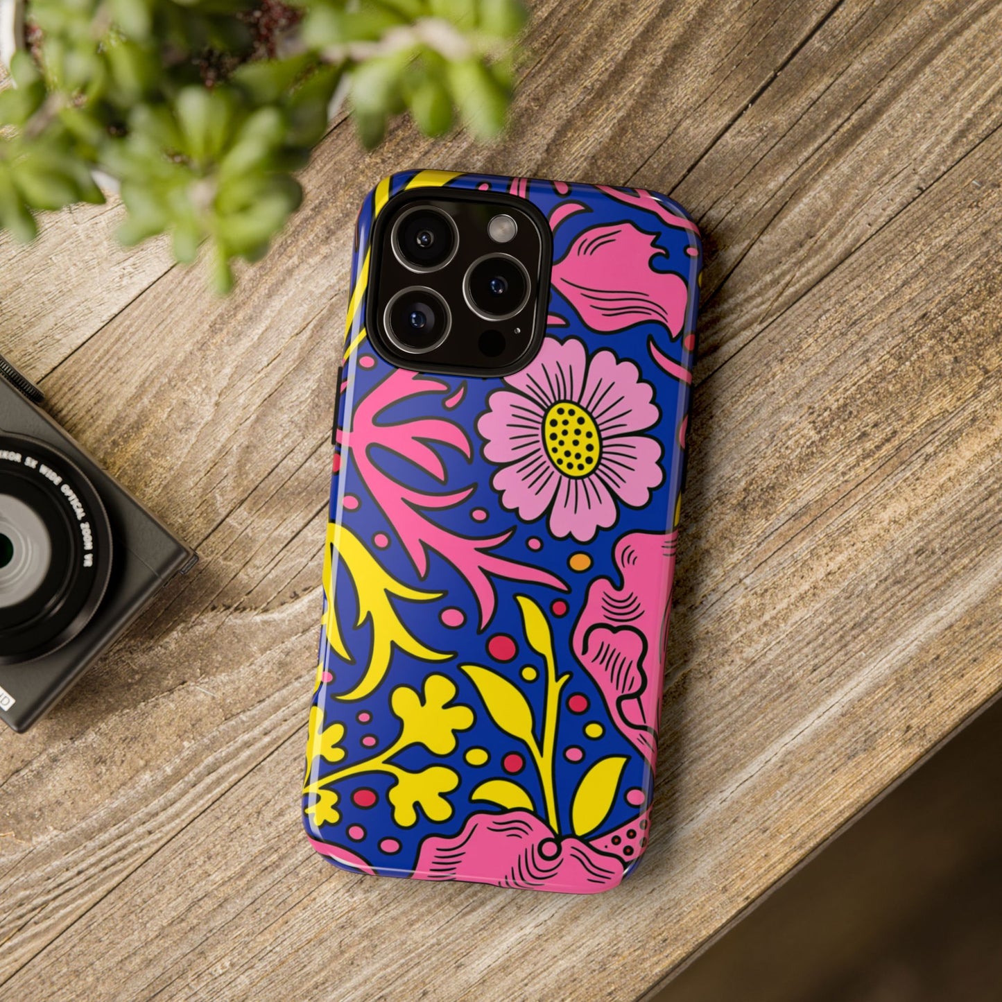 Floral Pop Tough Case — Bright Pink & Yellow Floral Phone Cover