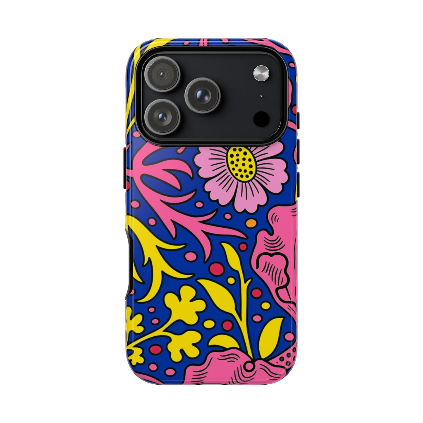 Floral Pop Tough Case — Bright Pink & Yellow Floral Phone Cover