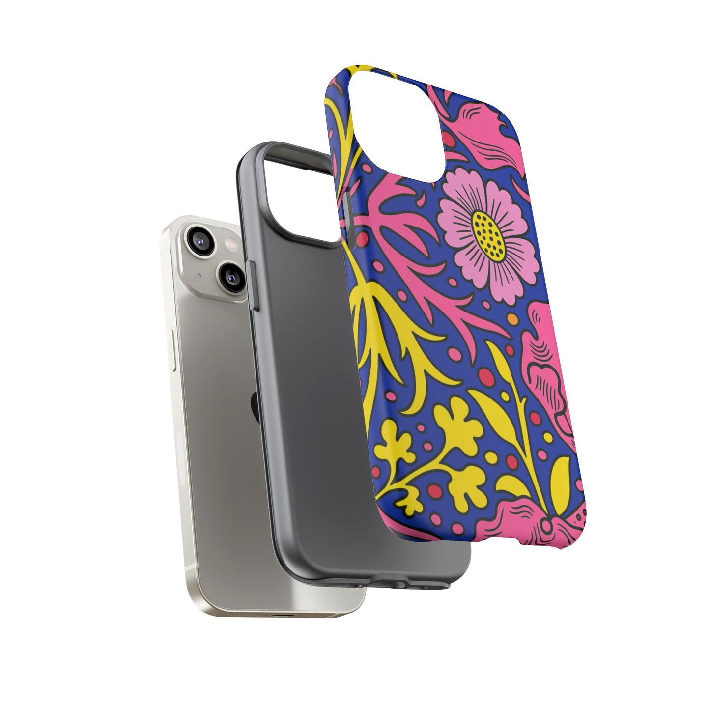 Floral Pop Tough Case — Bright Pink & Yellow Floral Phone Cover