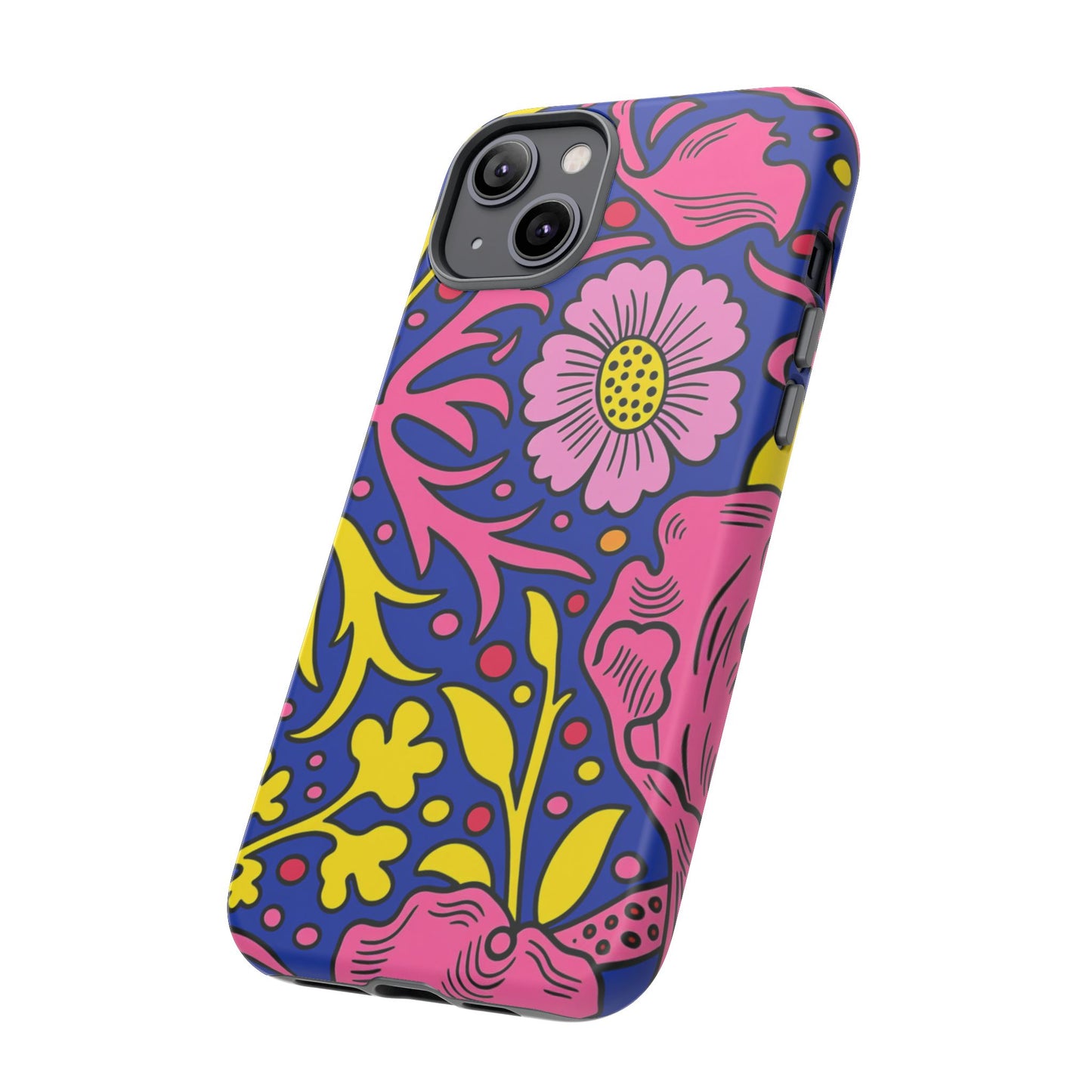 Floral Pop Tough Case — Bright Pink & Yellow Floral Phone Cover