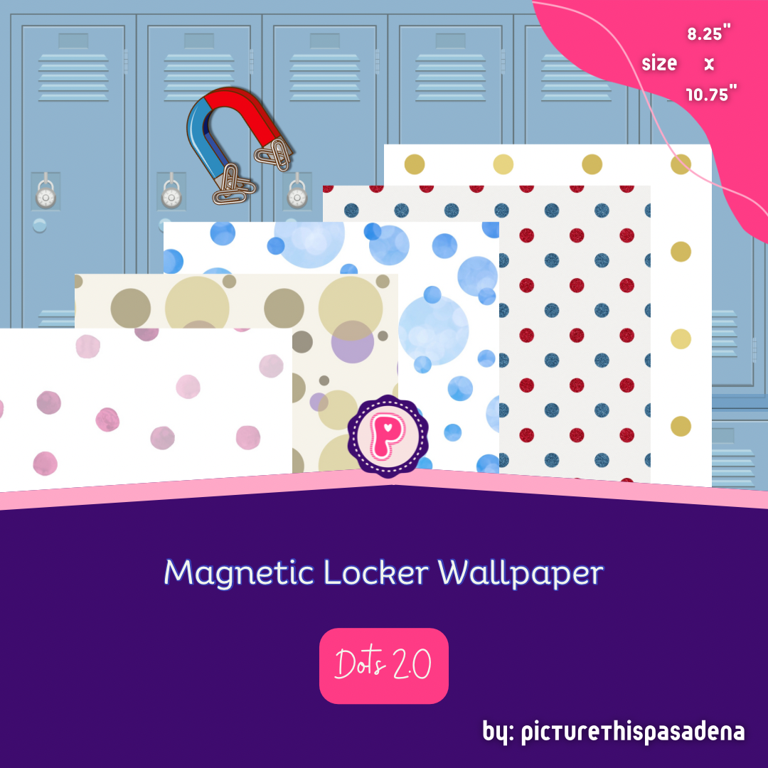 Magnetic Locker Wallpaper - 8 Sheets - Dots 2.0