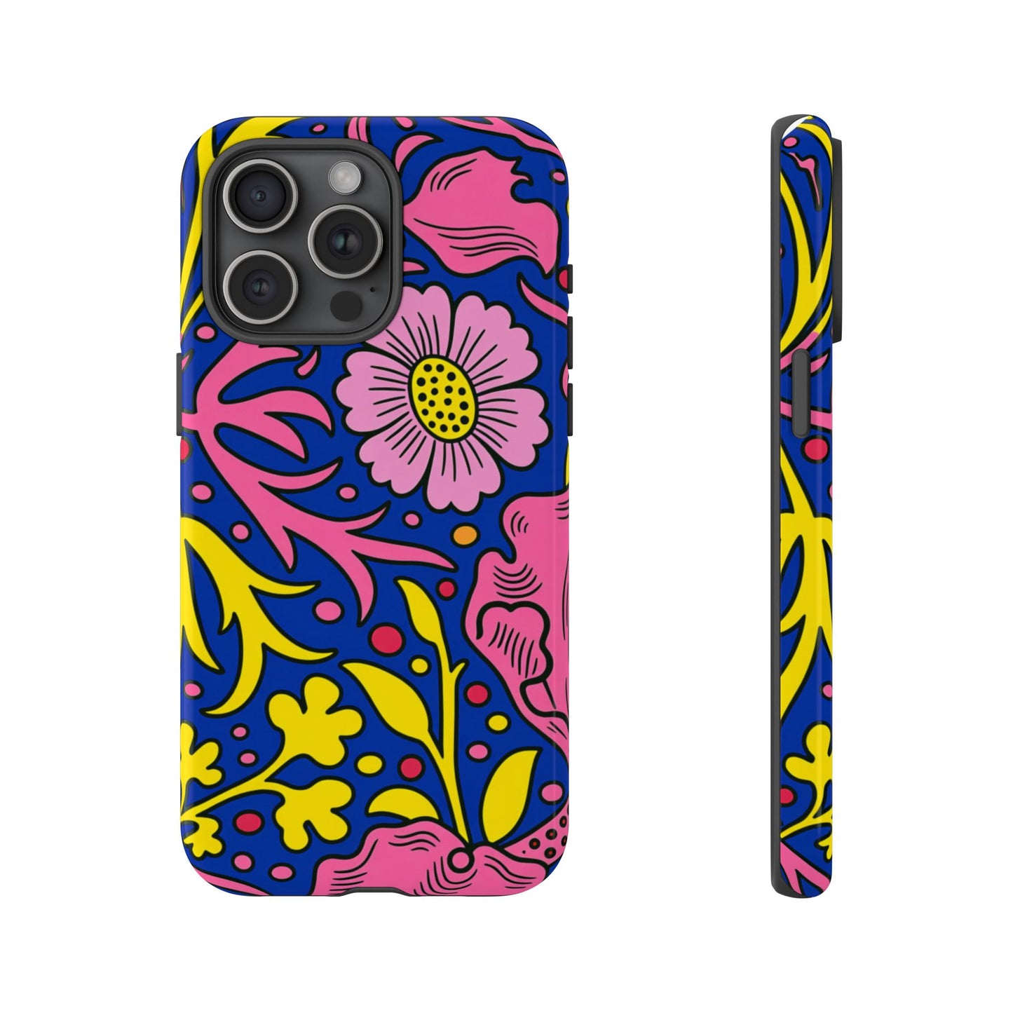 Floral Pop Tough Case — Bright Pink & Yellow Floral Phone Cover