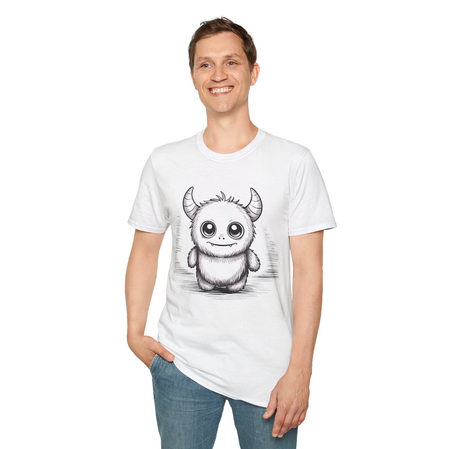 Cute Monster T-Shirt – Adorable Sketchy Horned Creature Tee