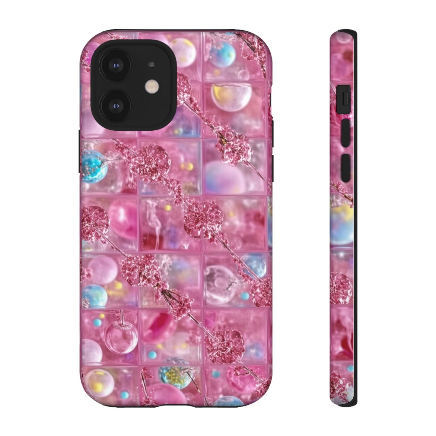 Pink Glitter Bubble Phone Case — Sparkle Protective Tough Case