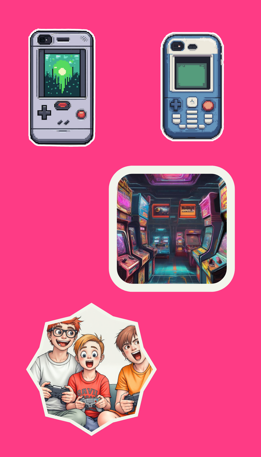 Video Game Themed Temporary Sticker Set