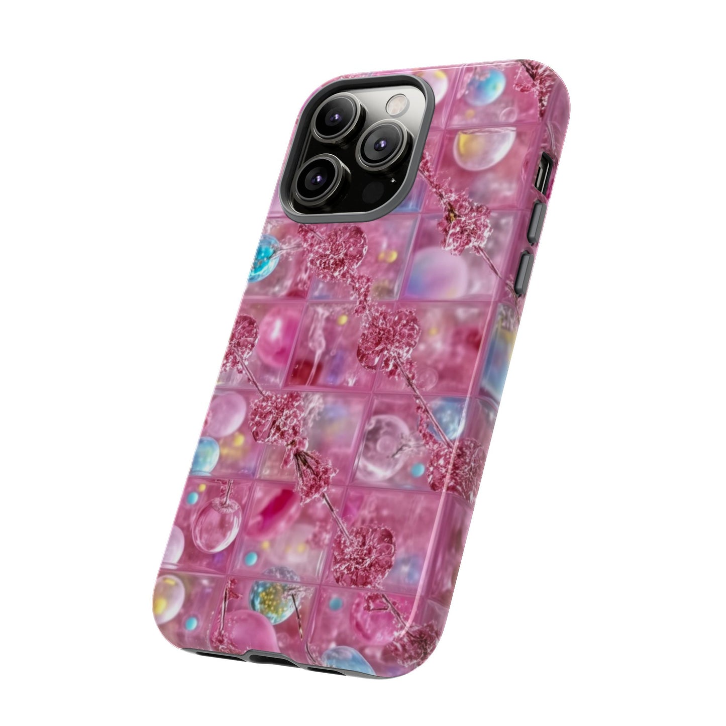 Pink Glitter Bubble Phone Case — Sparkle Protective Tough Case
