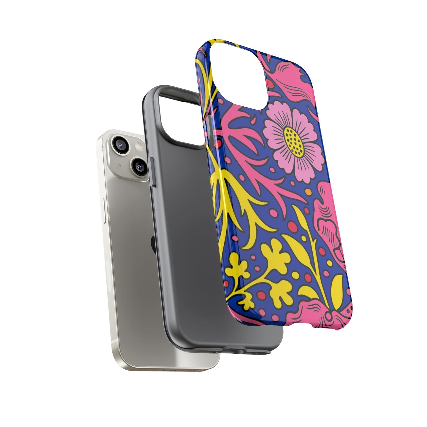 Floral Pop Tough Case — Bright Pink & Yellow Floral Phone Cover