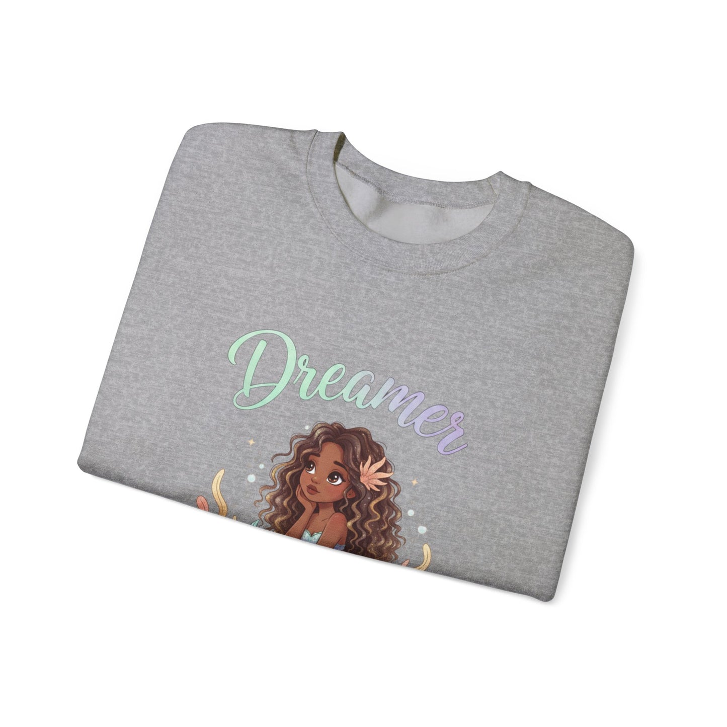 Dreamer Mermaidcore Sweatshirt | iridescent ocean gradient, shell motif