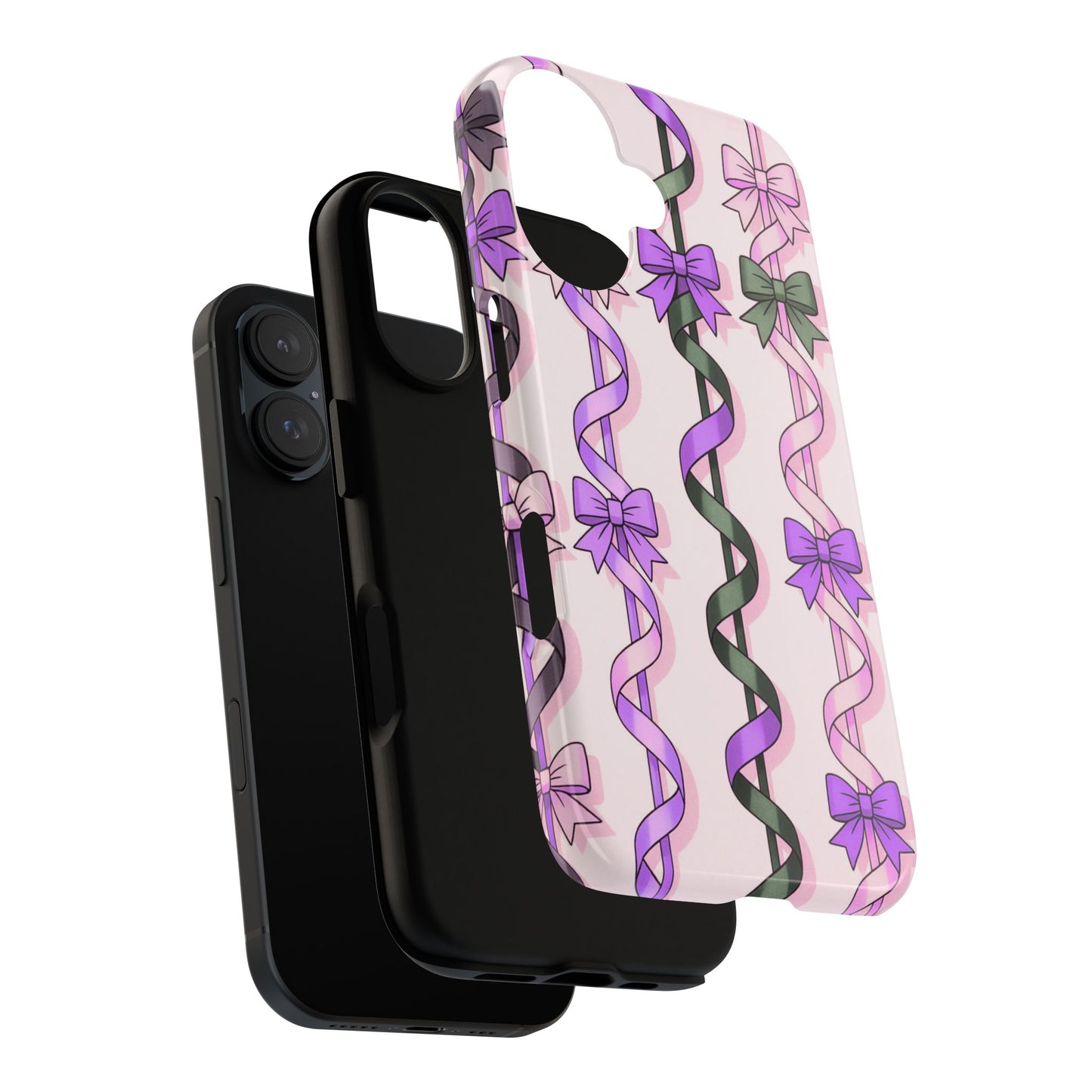 Phone Case — Purple Ribbon & Bow Cute Pattern Tough Case