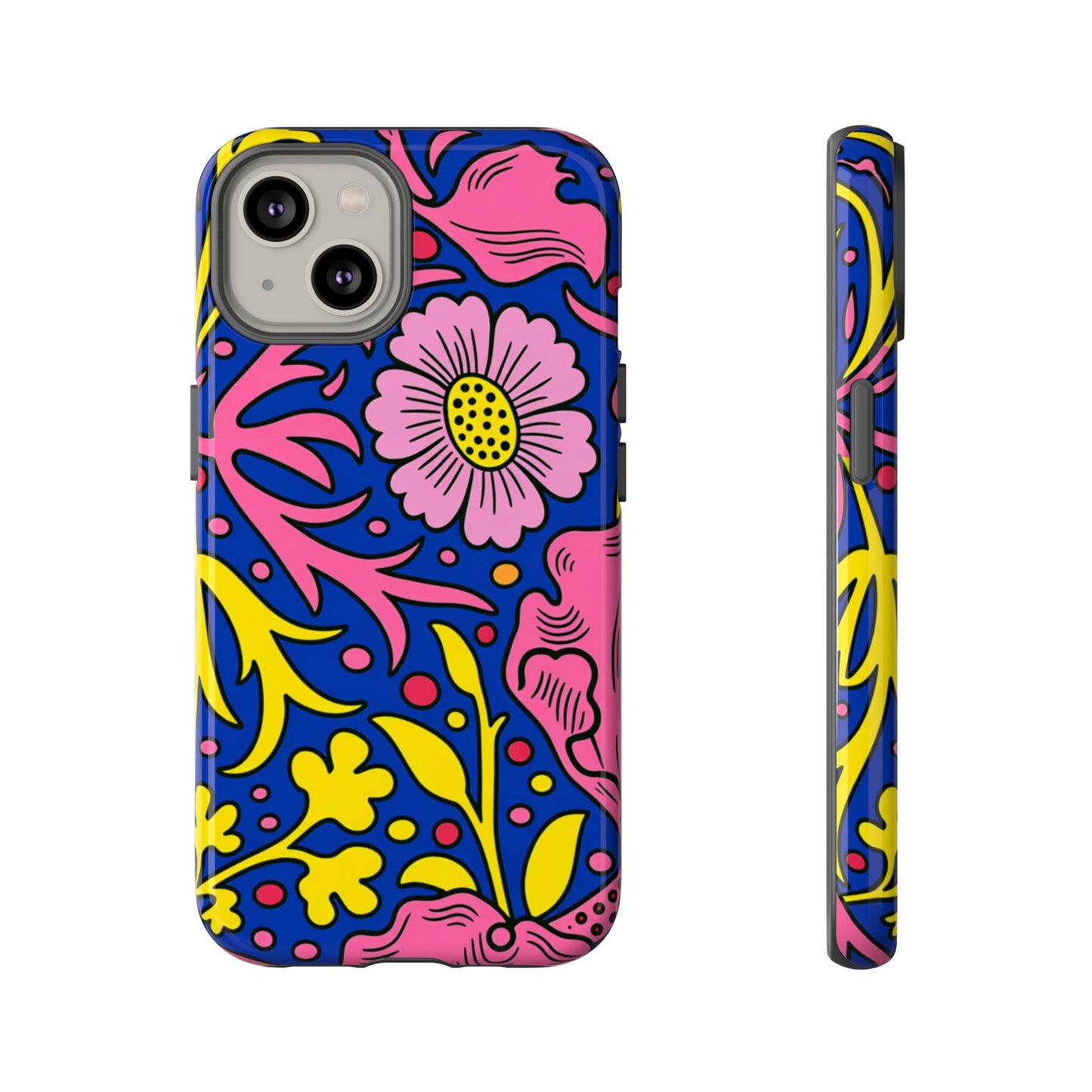 Floral Pop Tough Case — Bright Pink & Yellow Floral Phone Cover