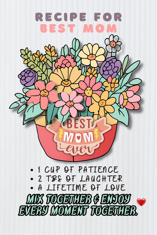 Mother’s Day Card Recipe For Best Mom Envelopes Included