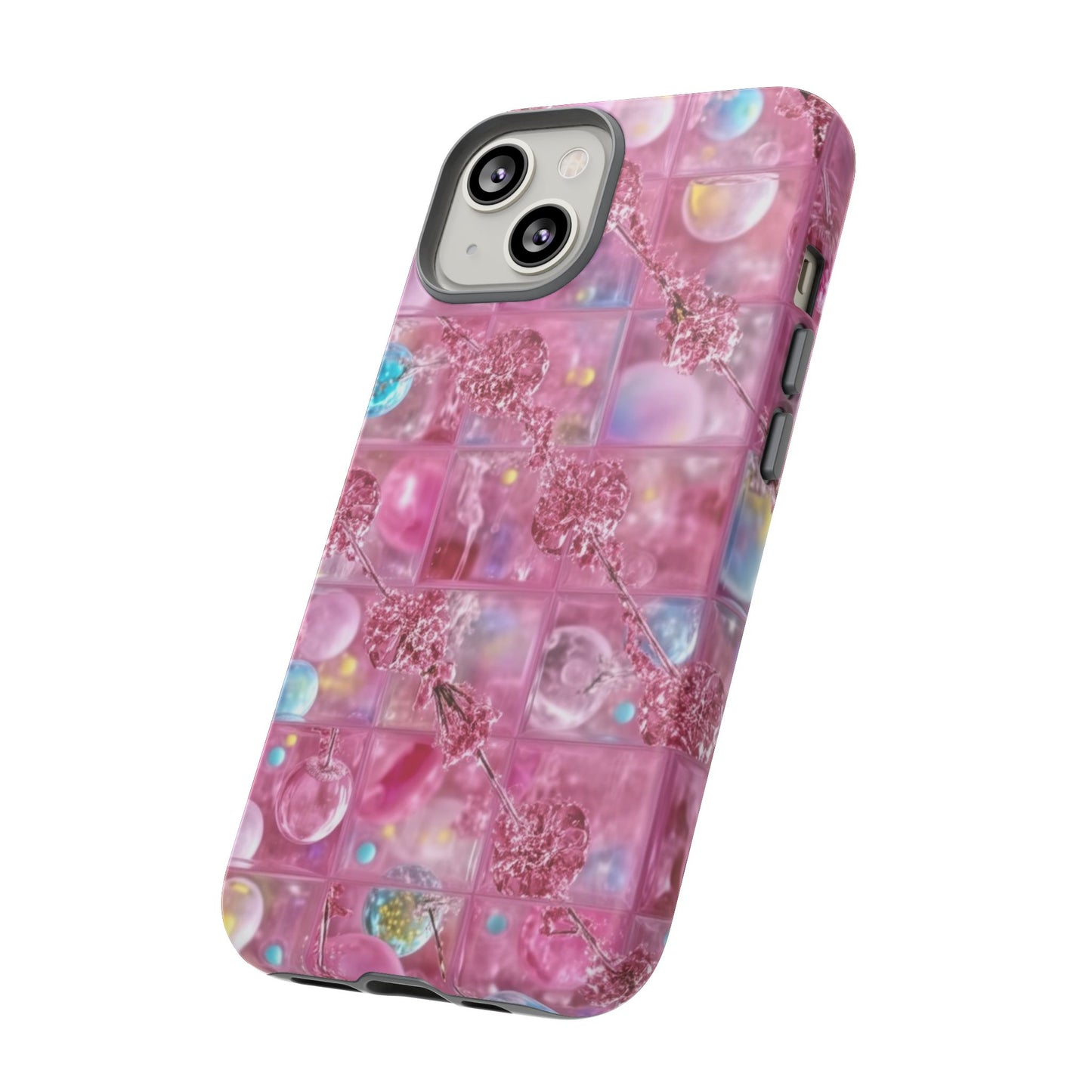 Pink Glitter Bubble Phone Case — Sparkle Protective Tough Case