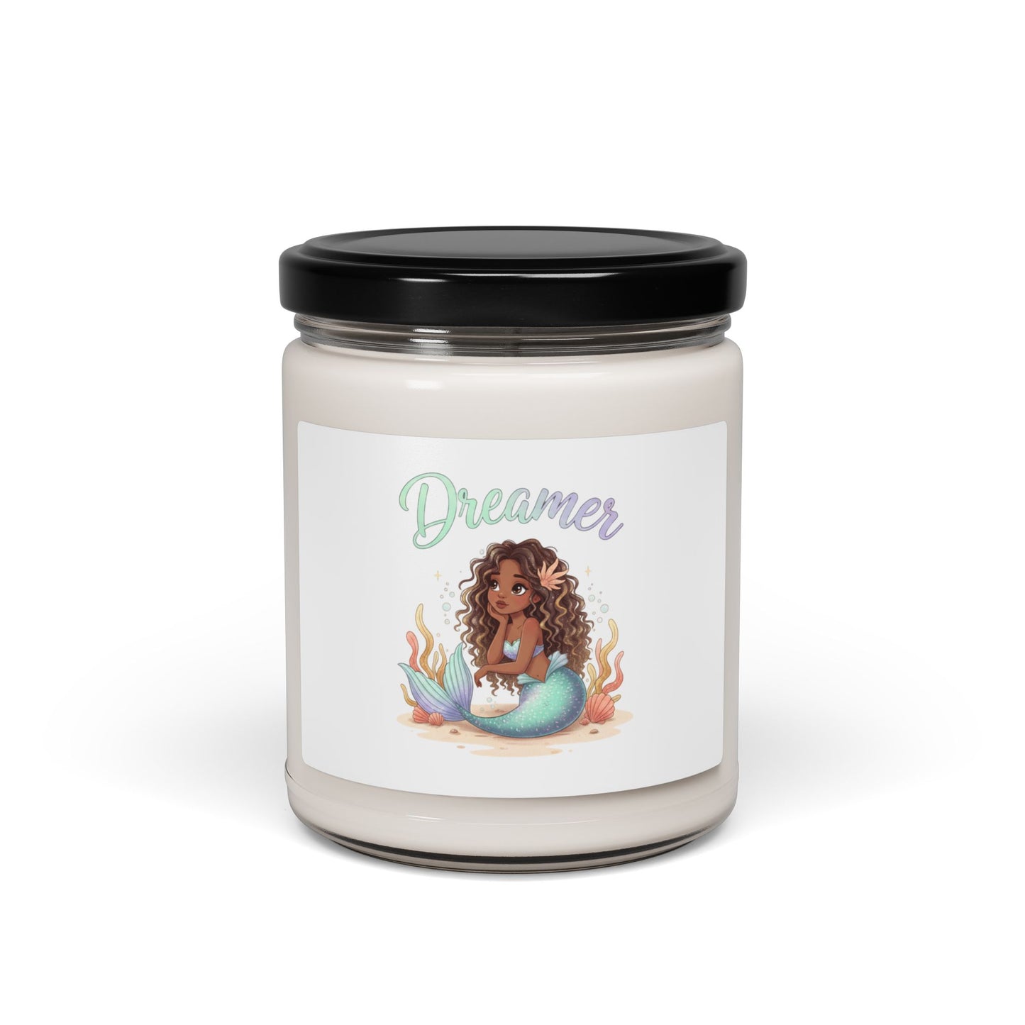 Mermaidcore Dreamer Soy Candle | iridescent ocean gradient, shell motif