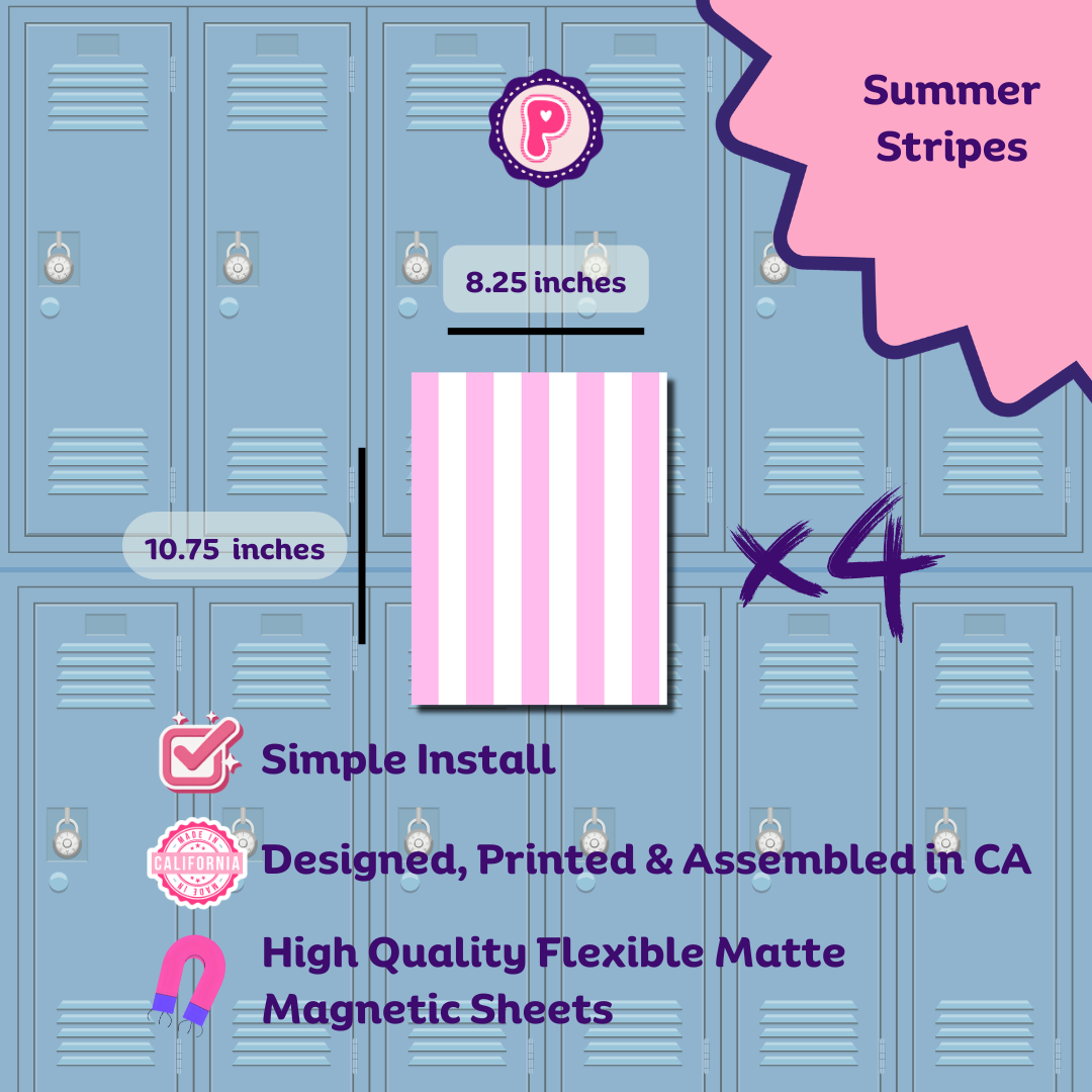 Magnetic Locker Wallpaper - Summer Pink Collection | 4 Sheets