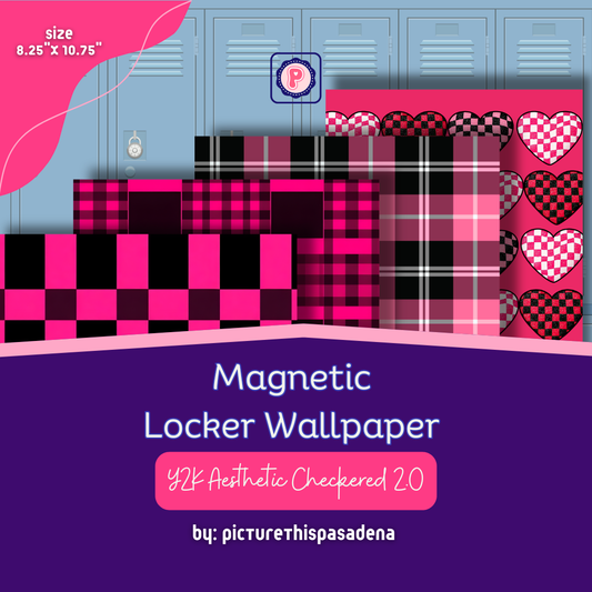 Magnetic Locker Wallpaper - Y2K Aesthetic Checkered 2.0