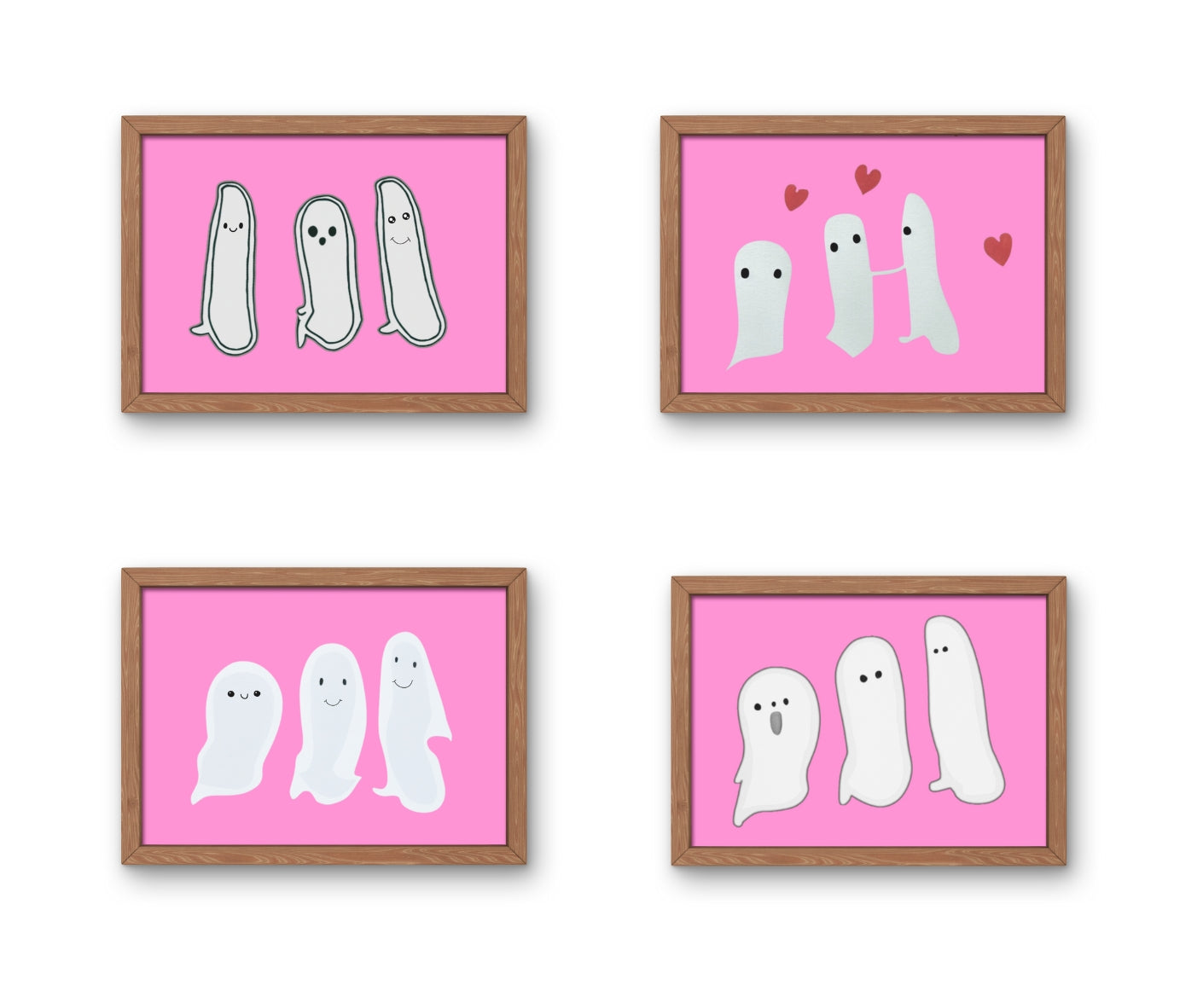 Ghost in Love, Halloween Art, Cute Ghost Print