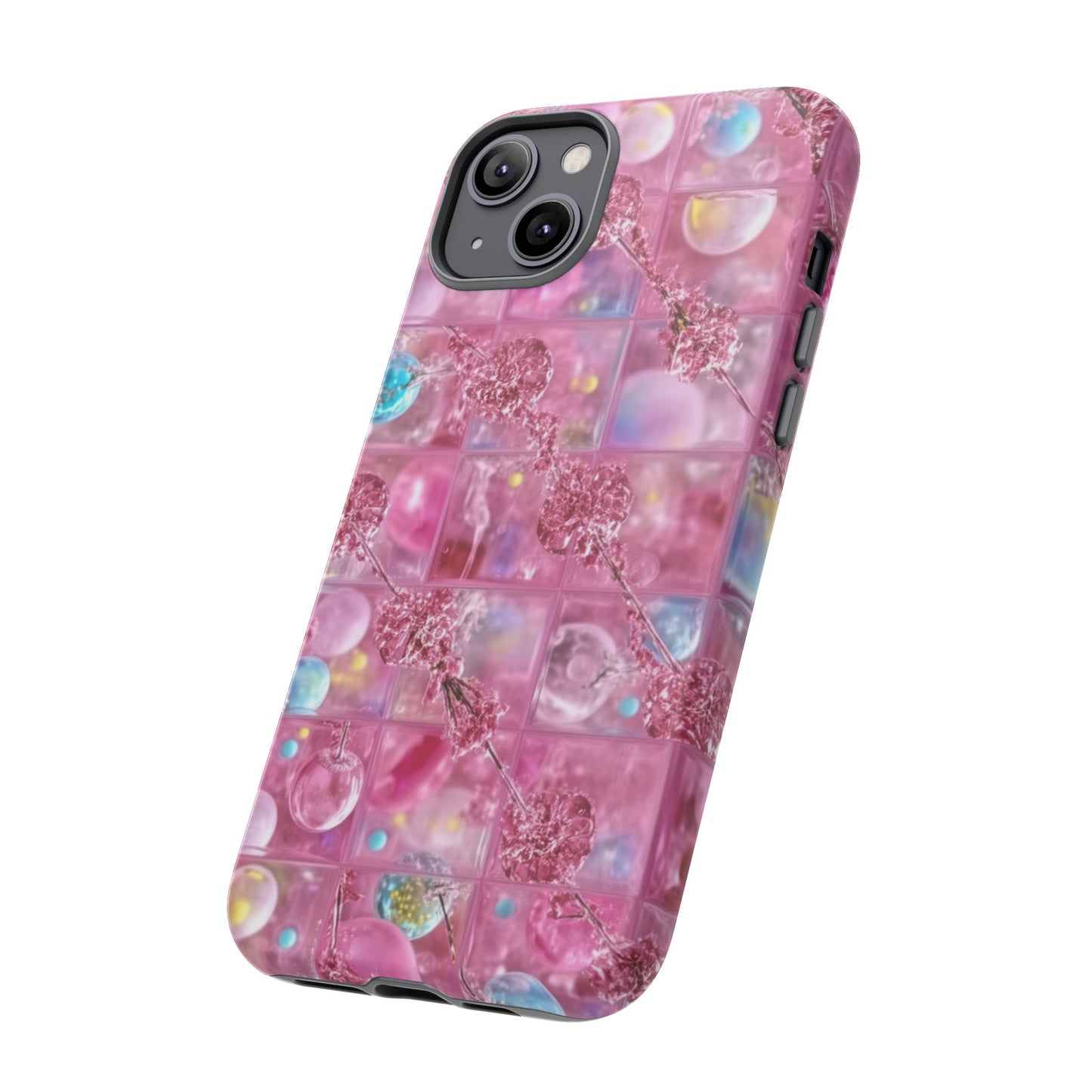 Pink Glitter Bubble Phone Case — Sparkle Protective Tough Case