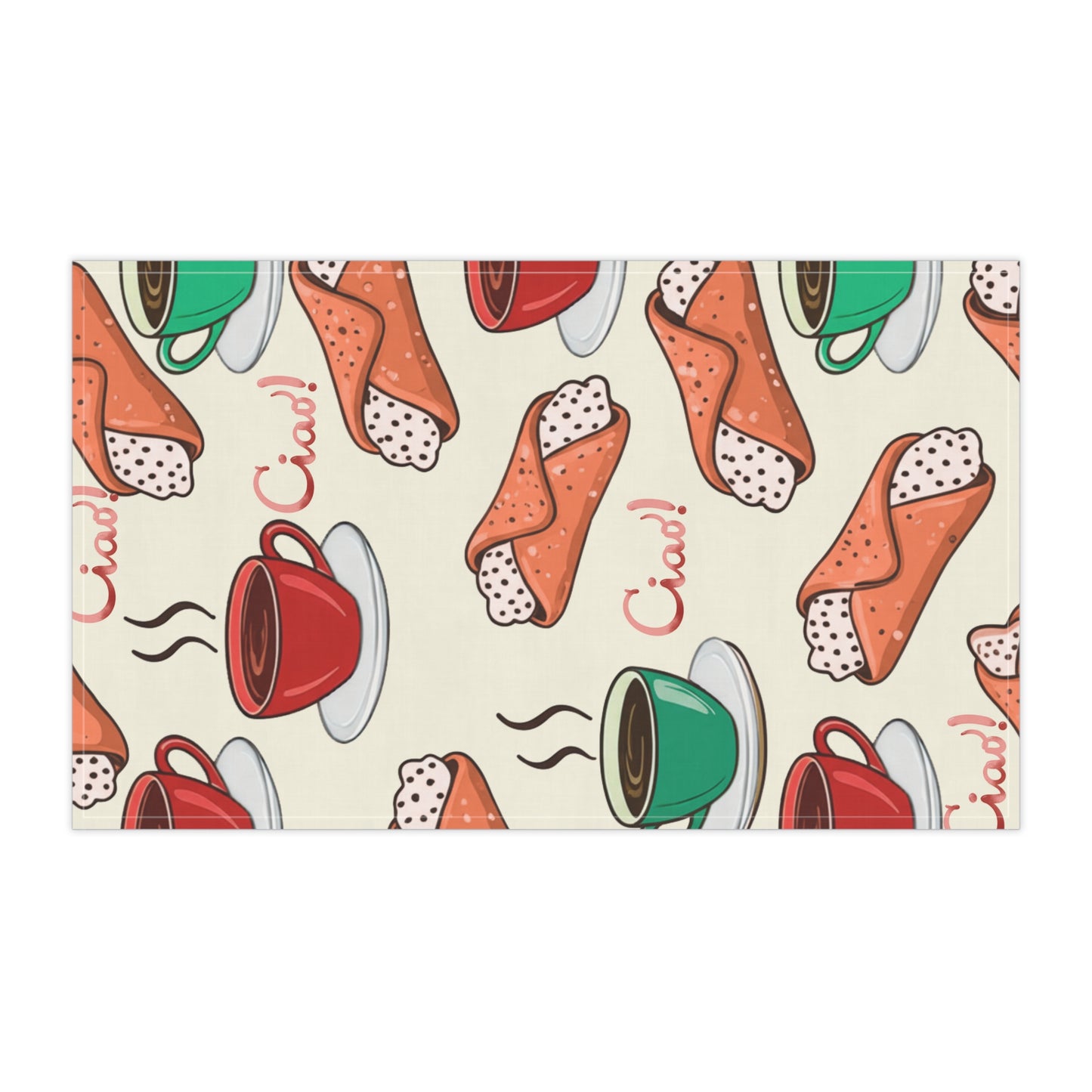 Italian Coffee & Cannoli Tea Towel — Ciao Espresso Kitchen Towel