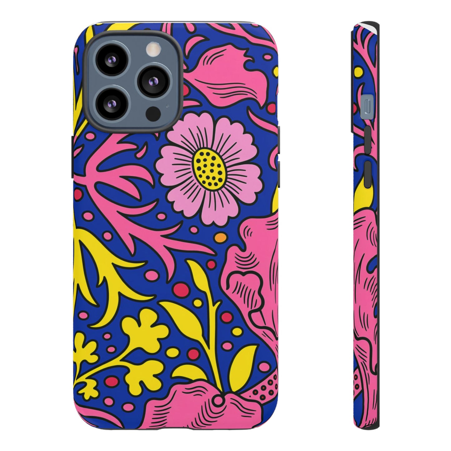 Floral Pop Tough Case — Bright Pink & Yellow Floral Phone Cover