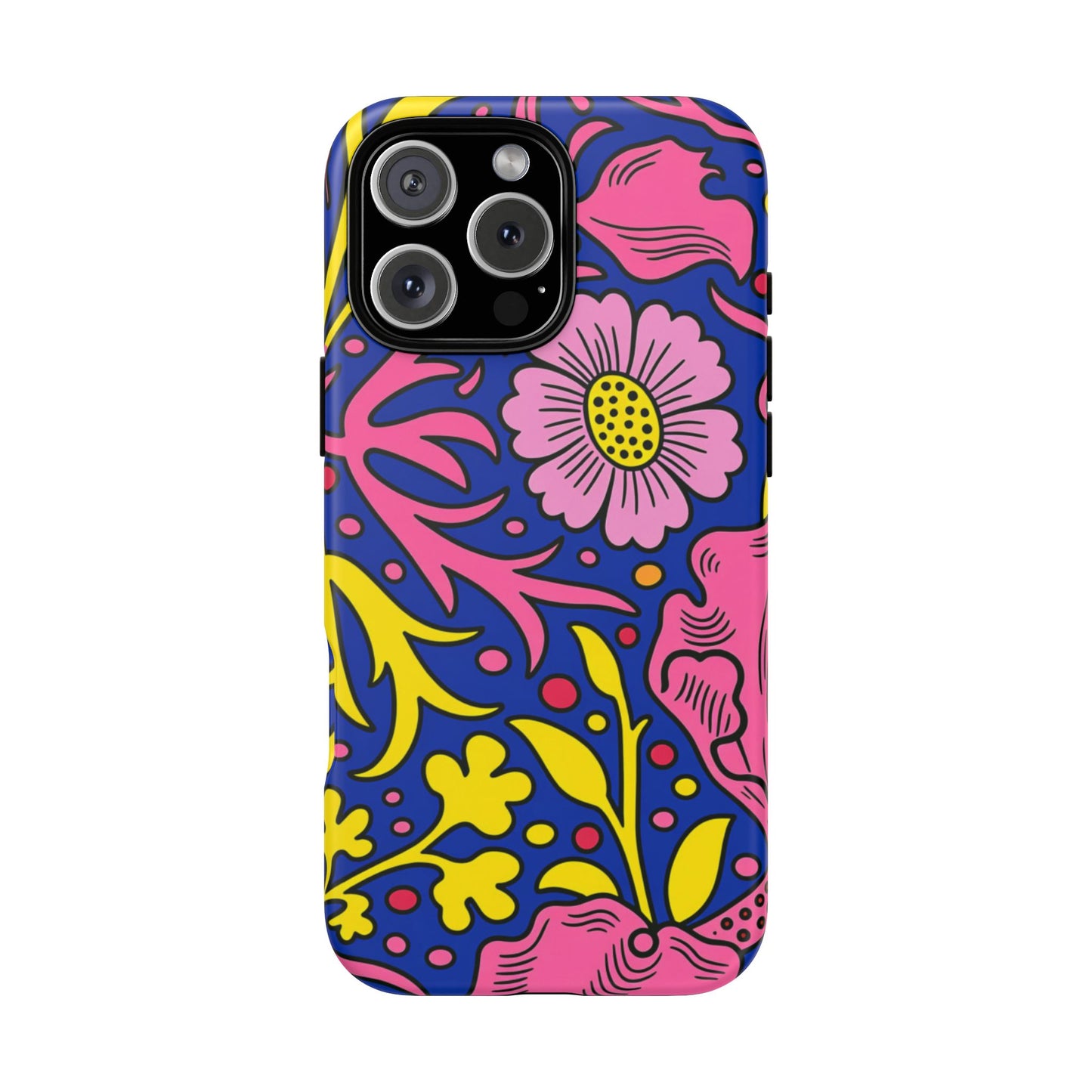 Floral Pop Tough Case — Bright Pink & Yellow Floral Phone Cover