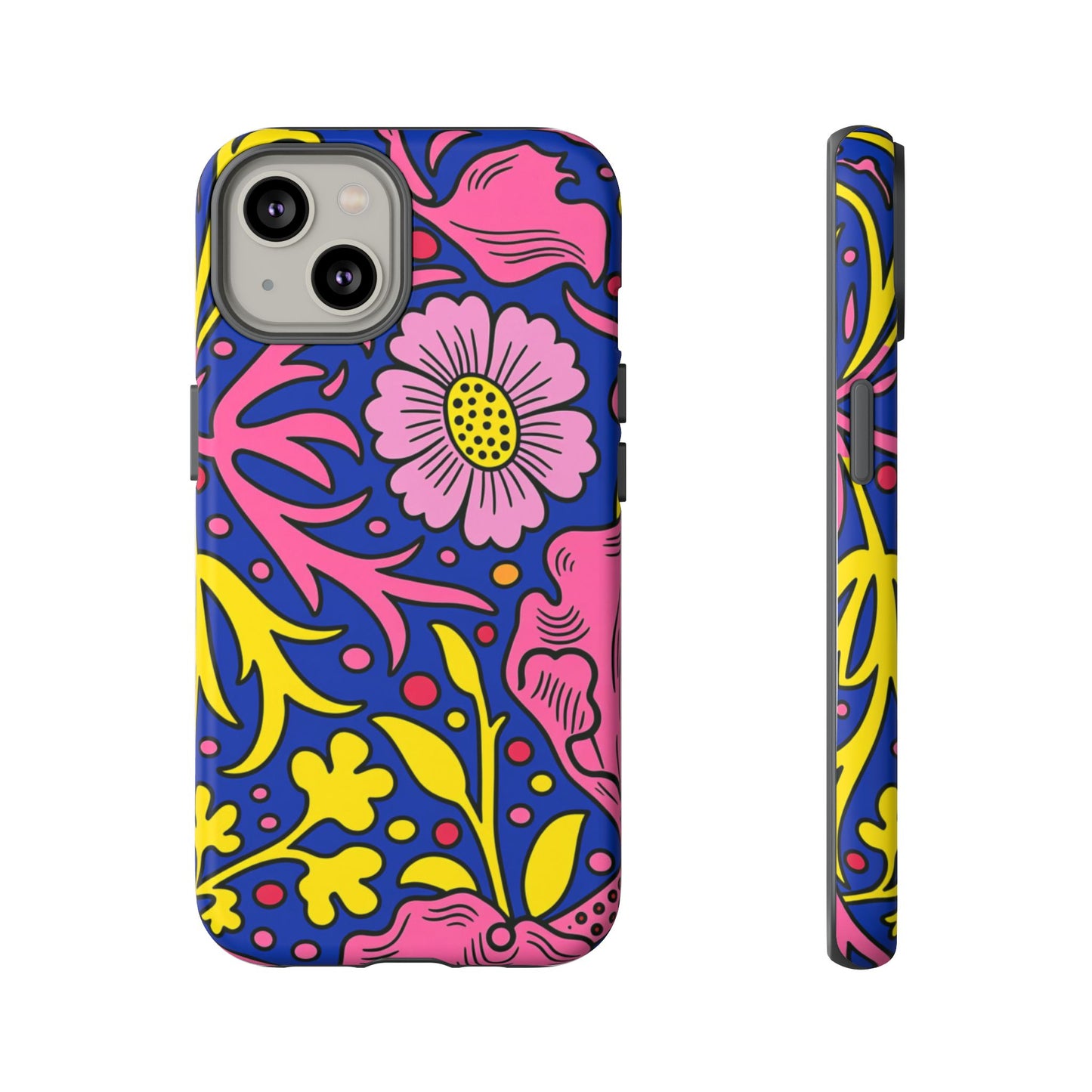 Floral Pop Tough Case — Bright Pink & Yellow Floral Phone Cover