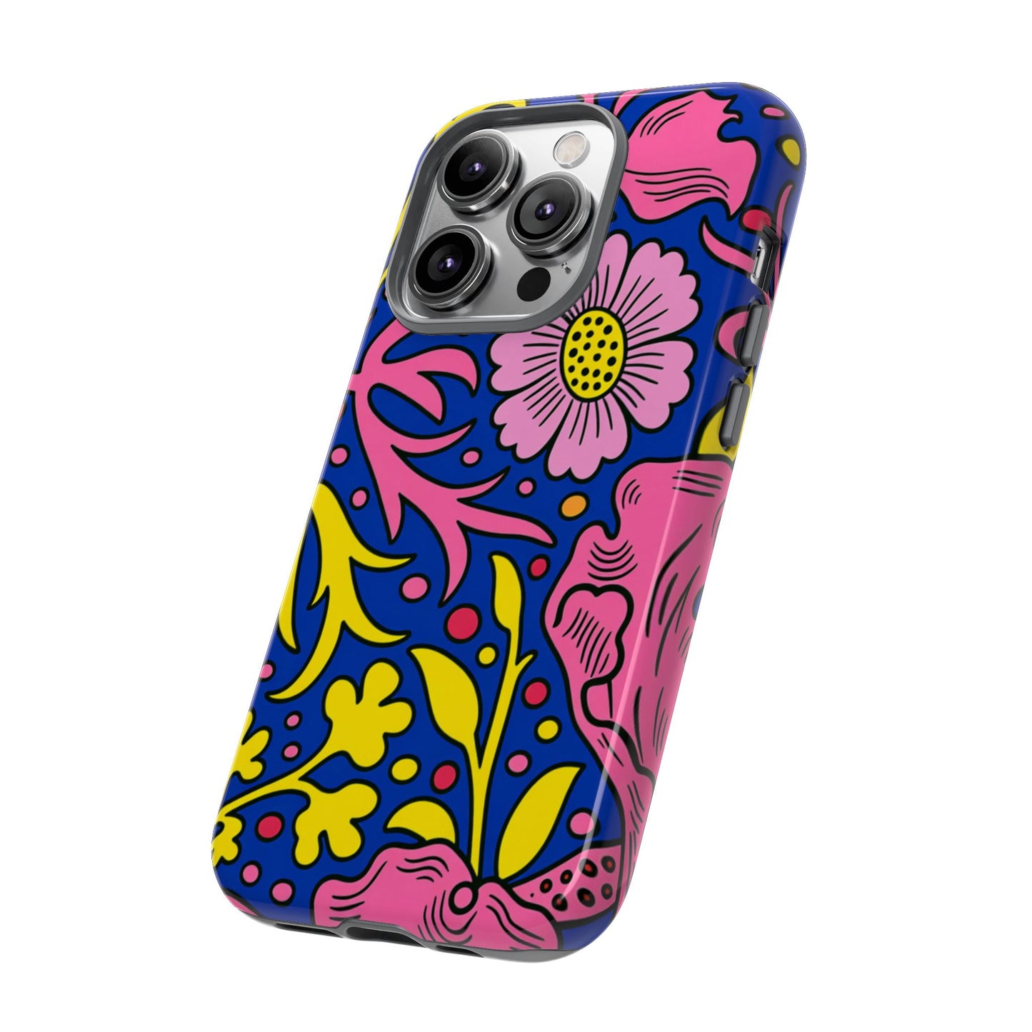 Floral Pop Tough Case — Bright Pink & Yellow Floral Phone Cover