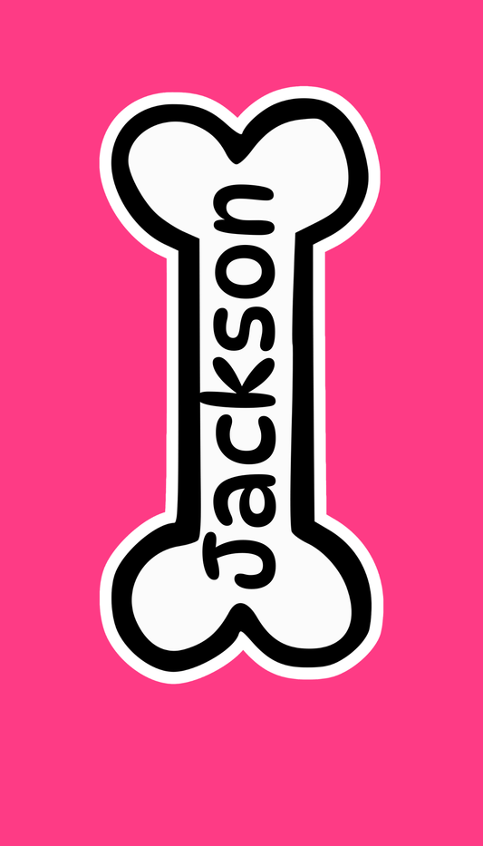 Custom Pet Name Bone Decal