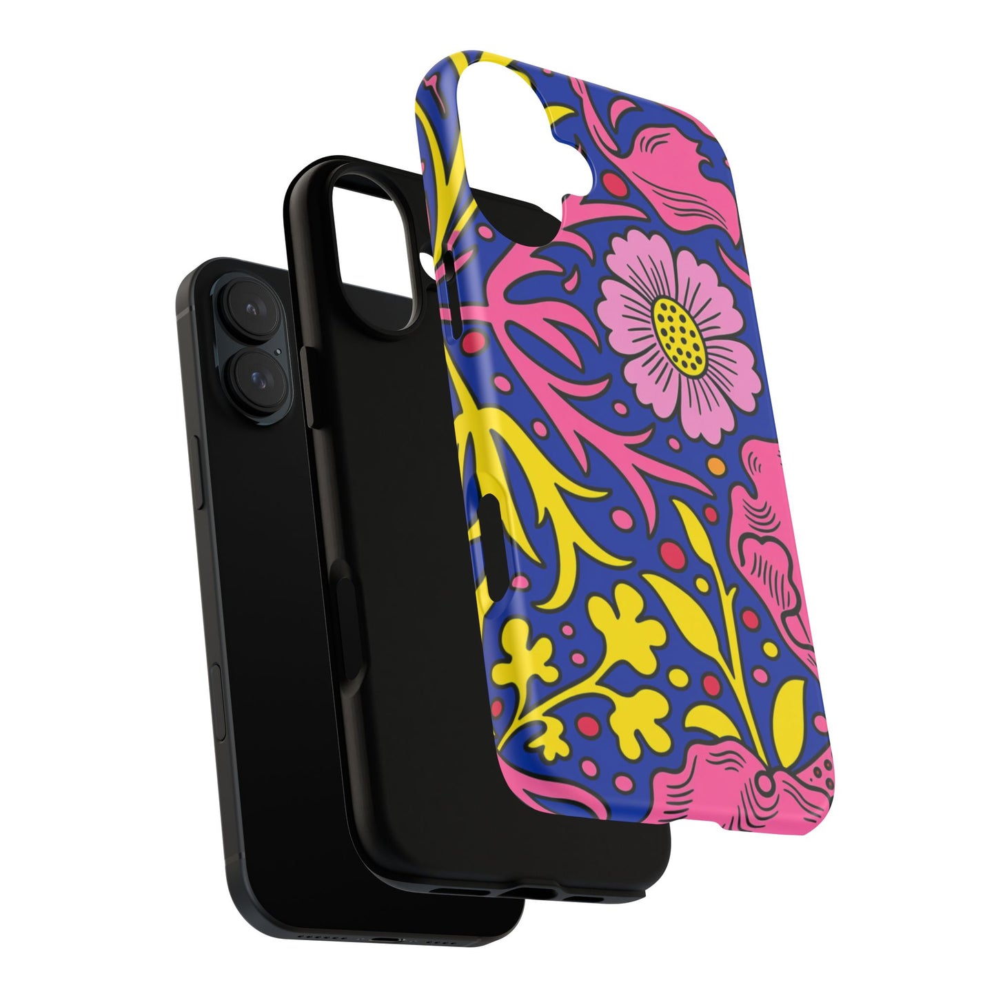 Floral Pop Tough Case — Bright Pink & Yellow Floral Phone Cover