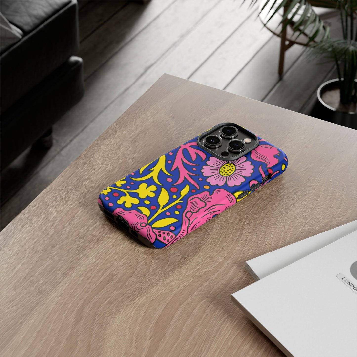 Floral Pop Tough Case — Bright Pink & Yellow Floral Phone Cover