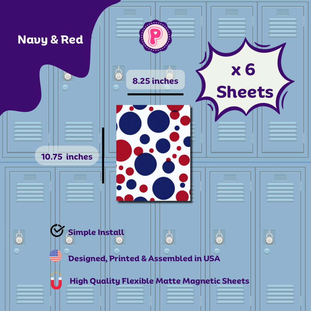 Magnetic Locker Wallpaper - Navy and White
