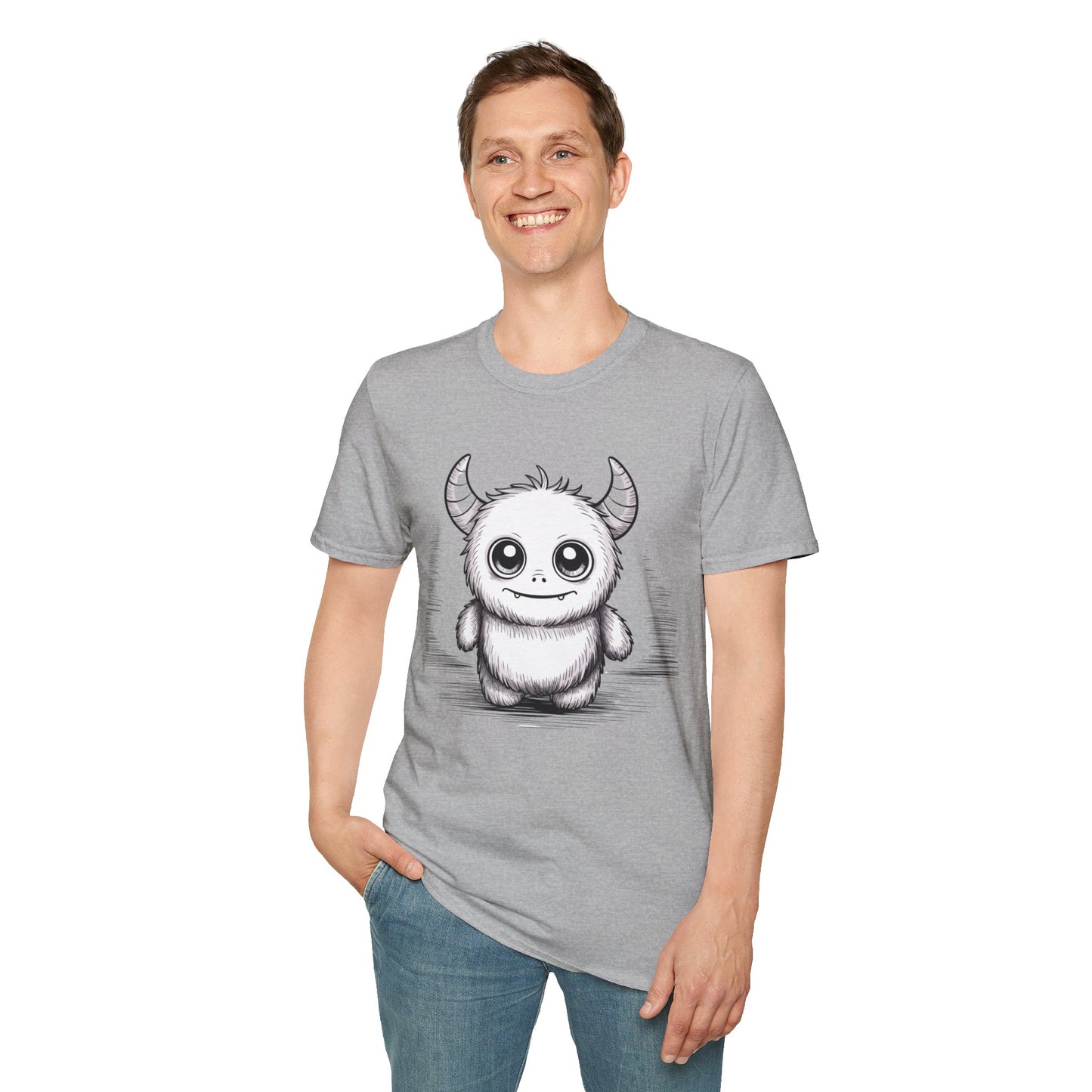 Cute Monster T-Shirt – Adorable Sketchy Horned Creature Tee