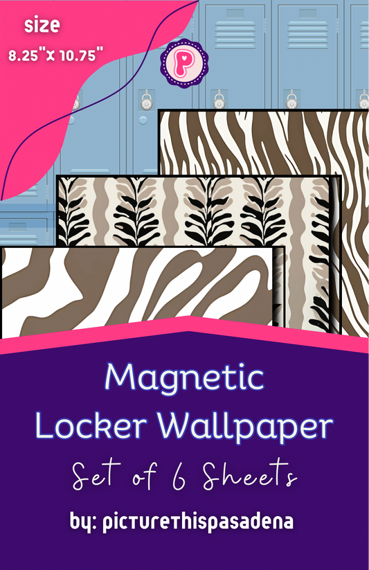 Magnetic Locker Wallpaper Neutral Zebra Patterns