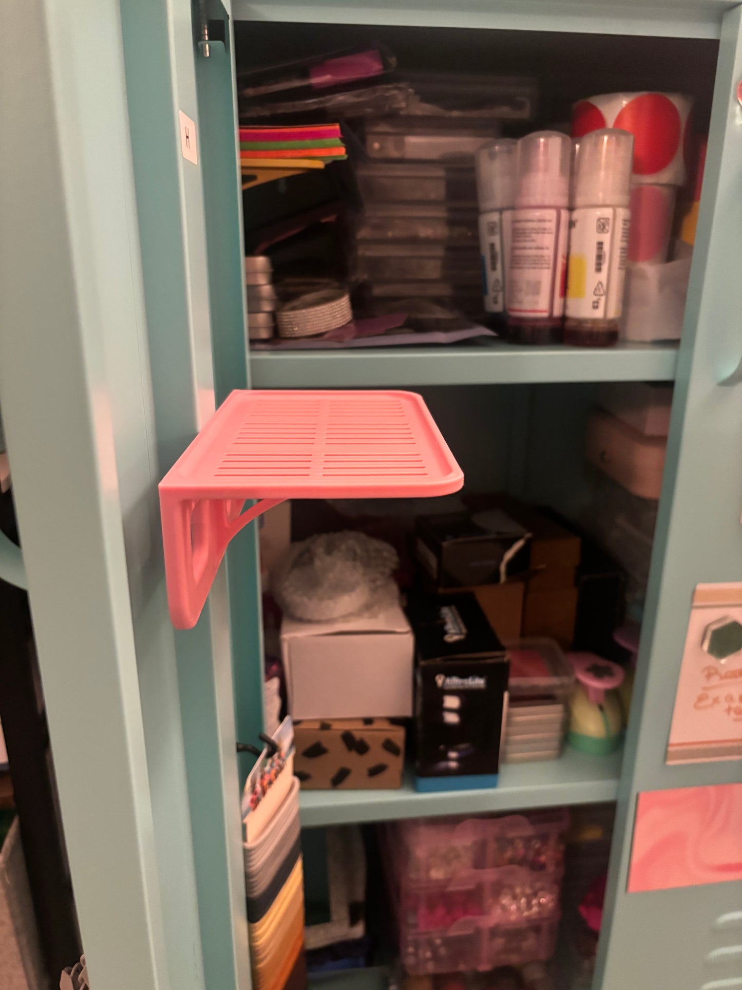 Locker Organizer Shelf, Adjustable Width or Floating Shelf, Ideal Locker Shelf for School, Office, Gym Lockers