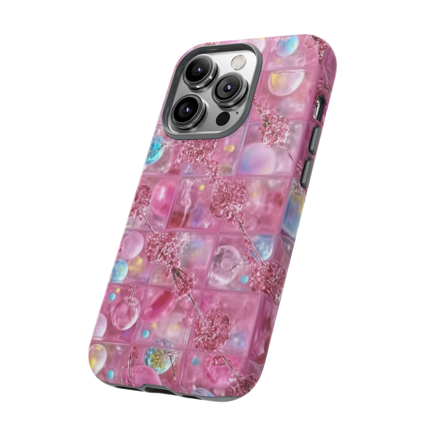 Pink Glitter Bubble Phone Case — Sparkle Protective Tough Case