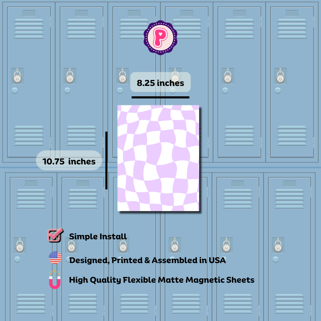 Magnetic Locker Wallpaper - Y2K Aesthetic Checkered (Pink, Black, Gray, Lavender)