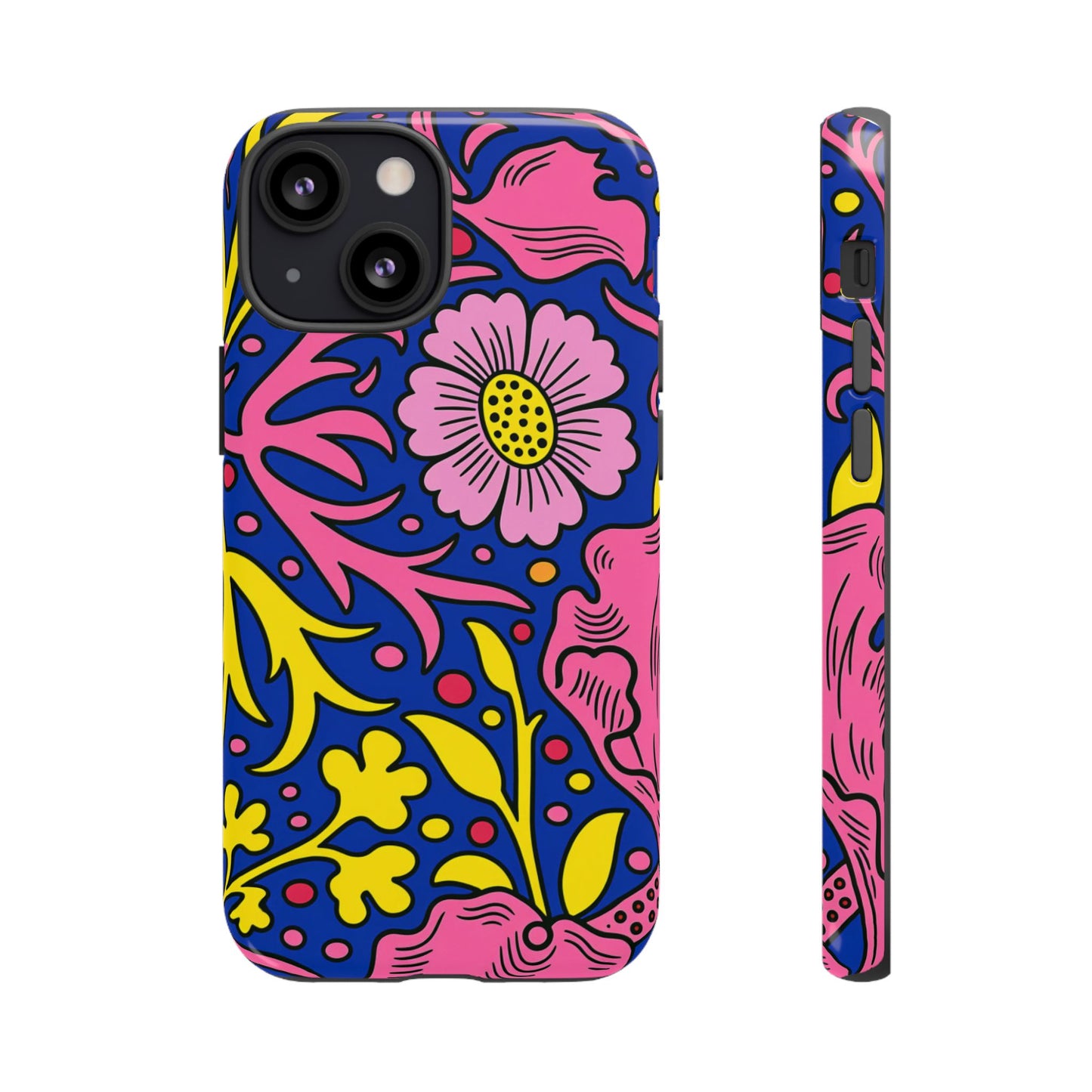Floral Pop Tough Case — Bright Pink & Yellow Floral Phone Cover