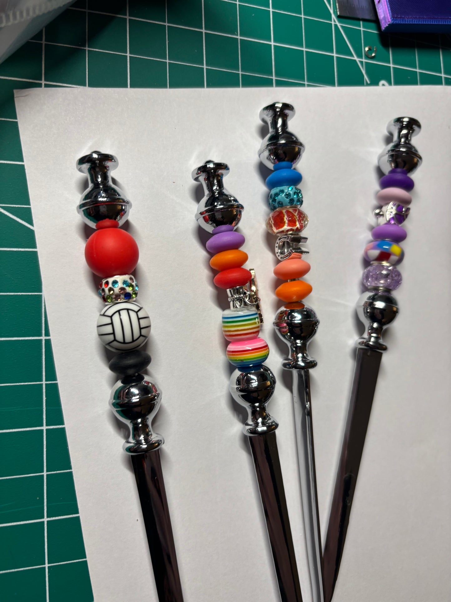 Beaded Pen & Letter Opener / Beaded Bottle Opener / Badge Reel