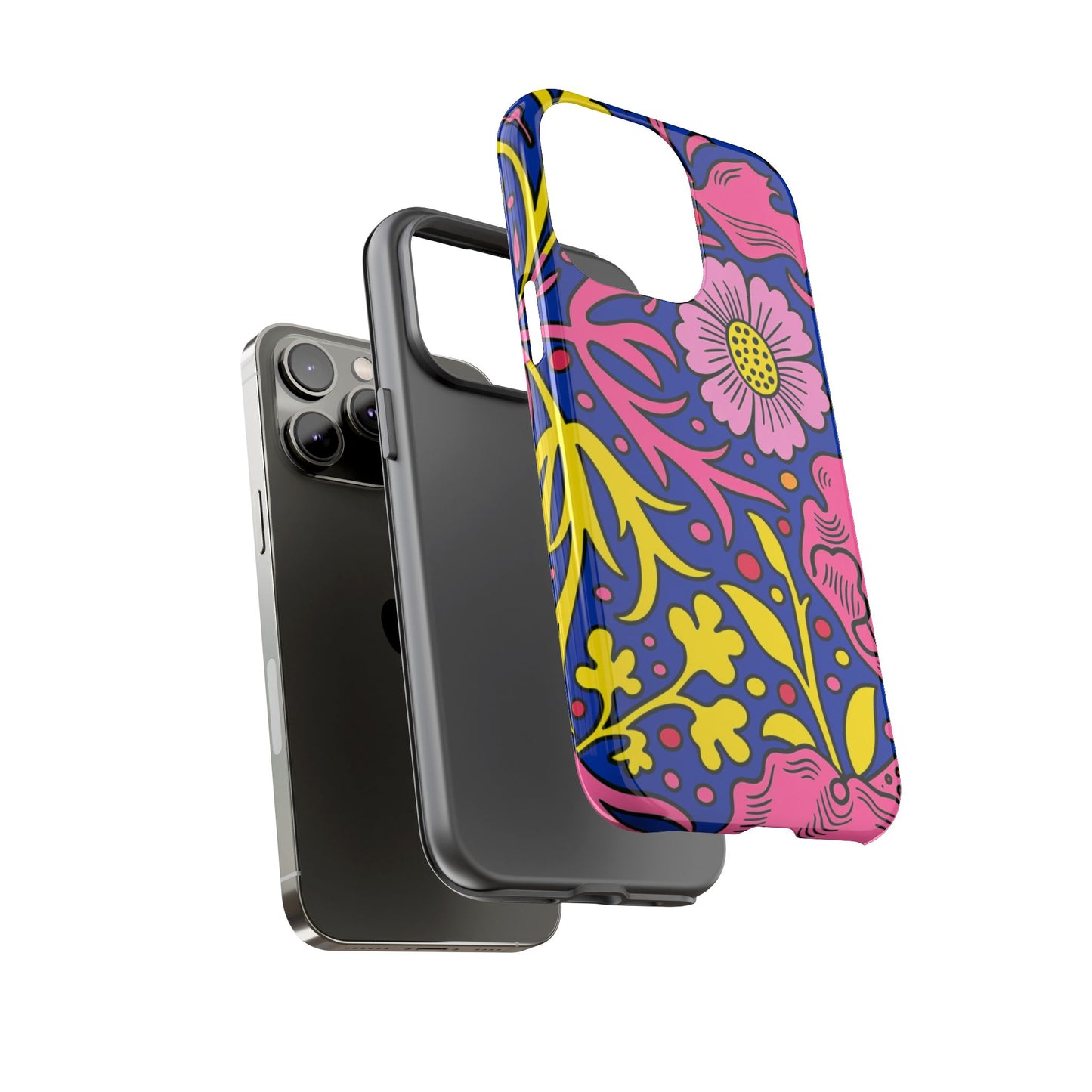Floral Pop Tough Case — Bright Pink & Yellow Floral Phone Cover