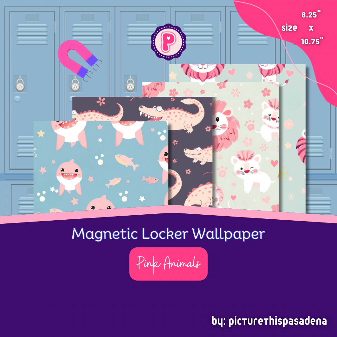 Magnetic Locker Wallpaper Pink Animals