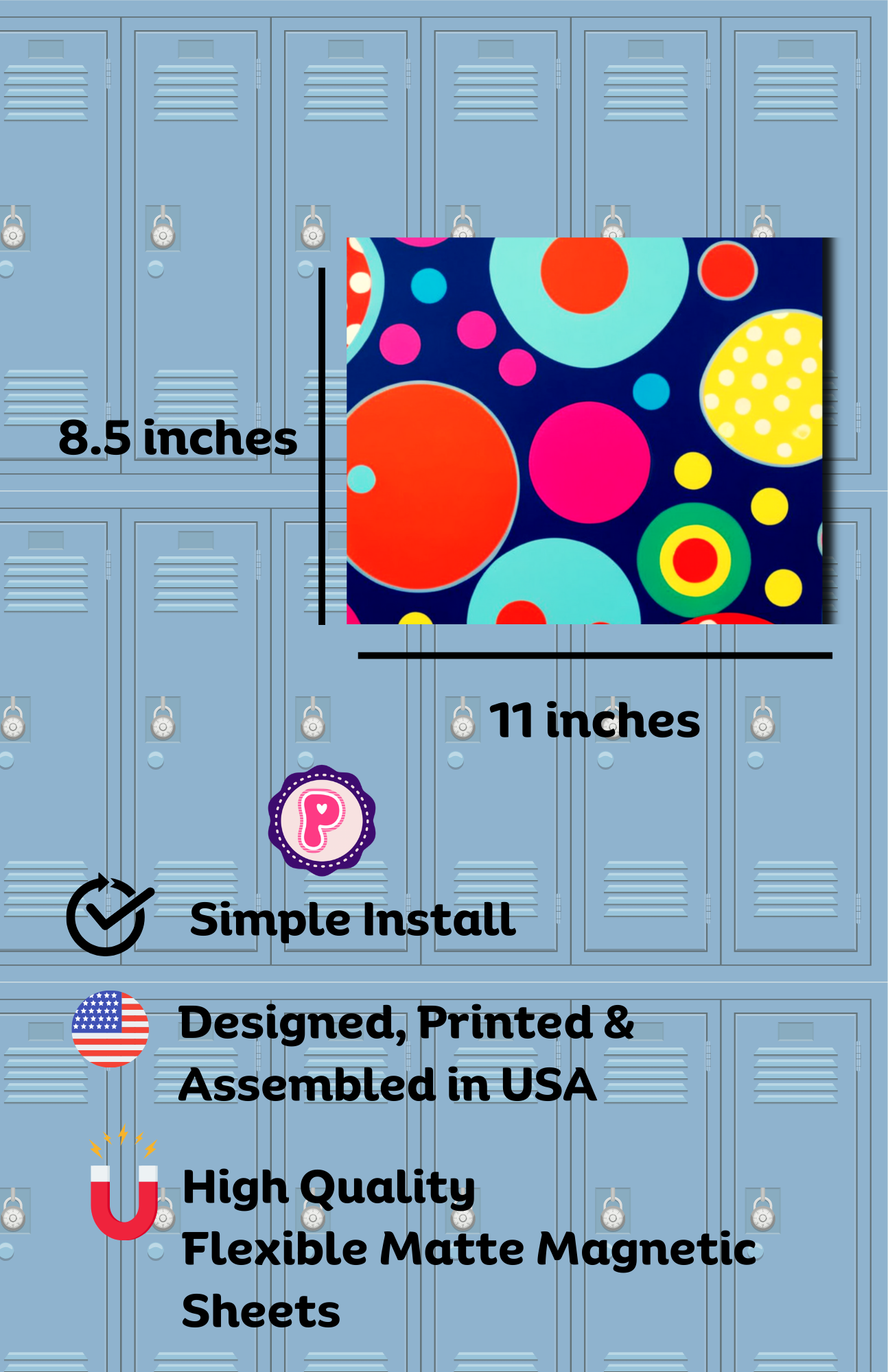 Magnetic Locker Wallpaper - Vibrant Dots