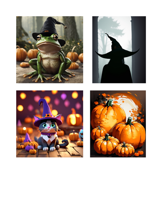 Halloween Stickers Including Halloween Animals Pumpkins Witches and Monsters Vinyl