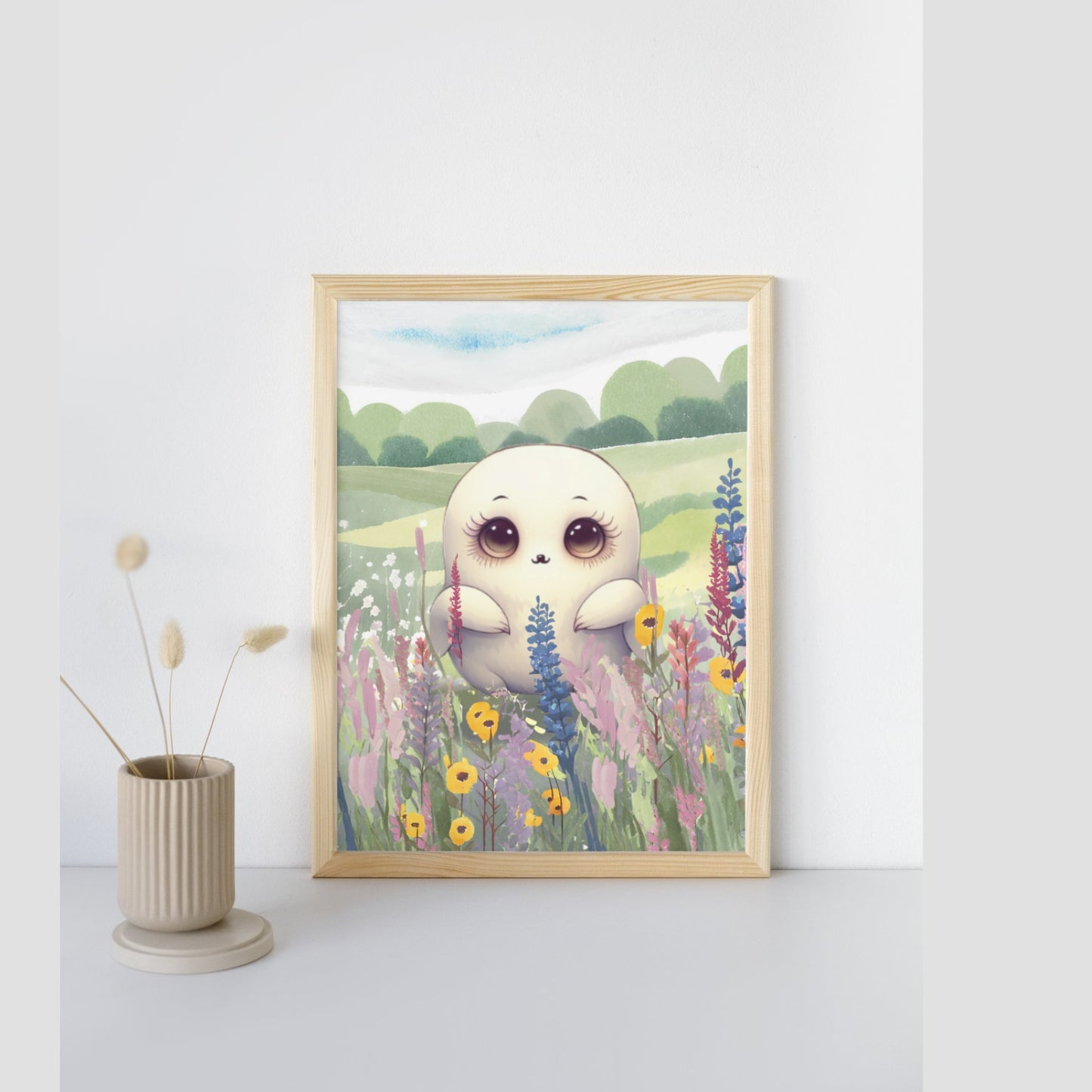 Ghost in a Flower Field, Halloween Art