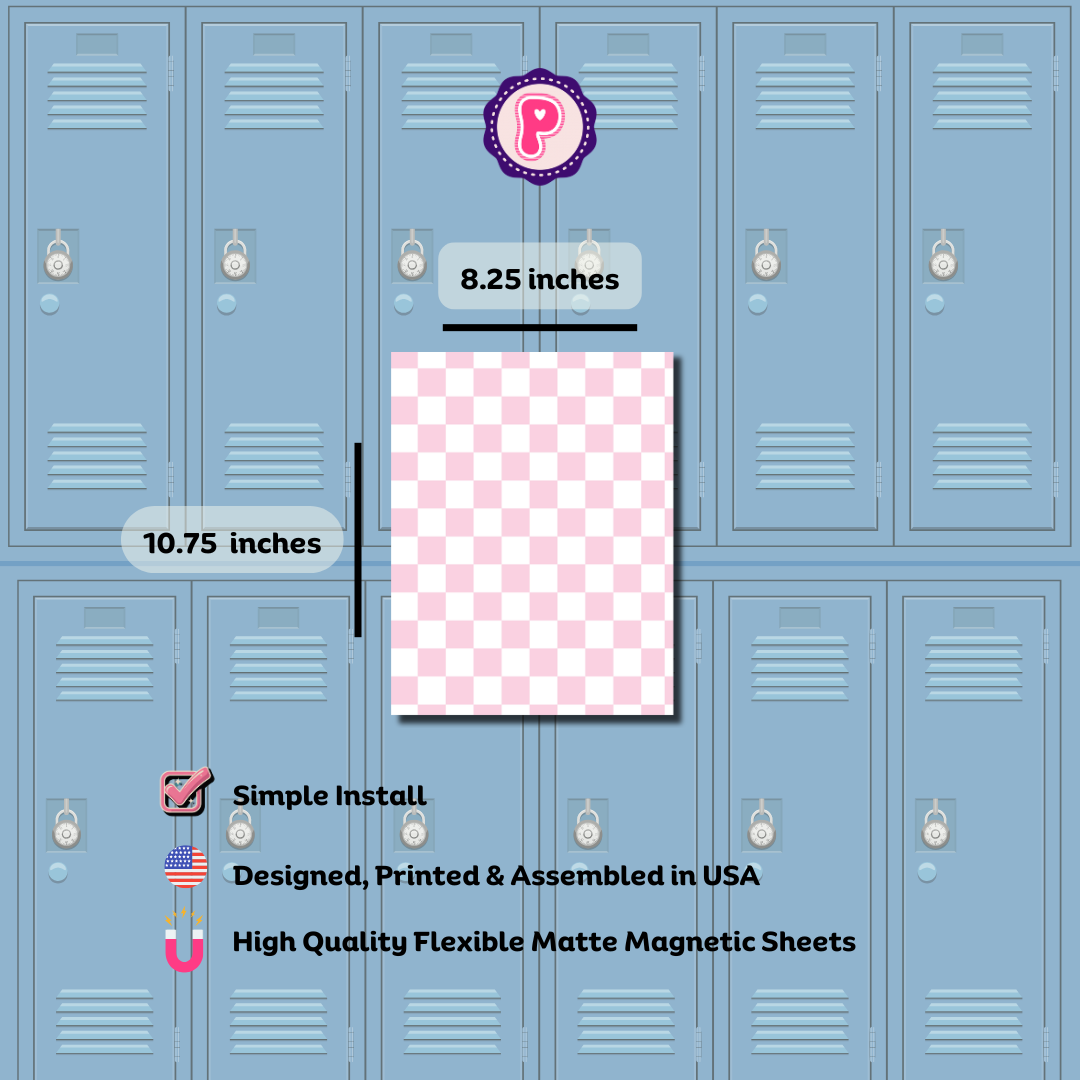 Magnetic Locker Wallpaper - Y2K Aesthetic Checkered (Pink, Black, Gray, Lavender)