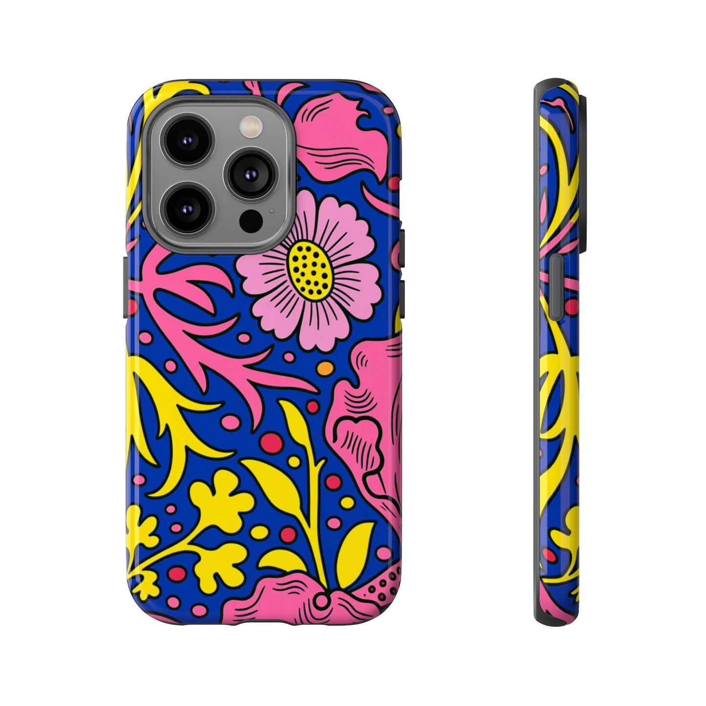 Floral Pop Tough Case — Bright Pink & Yellow Floral Phone Cover
