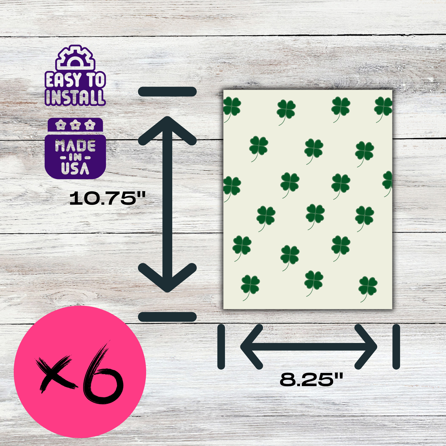Magnetic Locker Wallpaper - Shamrocks and Clovers | 6 Sheets