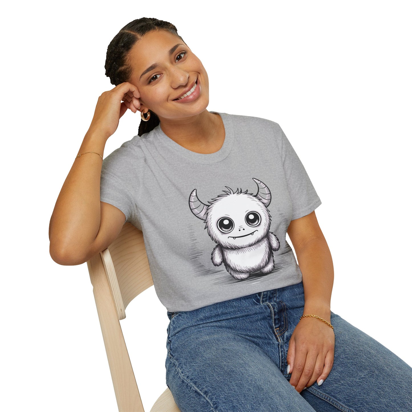 Cute Monster T-Shirt – Adorable Sketchy Horned Creature Tee